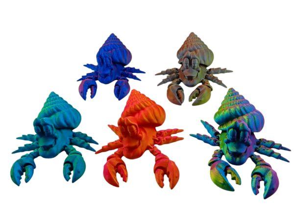 3D Printed Articulated 7 X 3" Large Hermit Crab Novelty Assorted (3D-801174) image