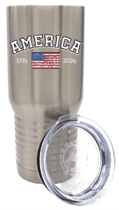America 250 Block Outline Flag Steel Tumbler image