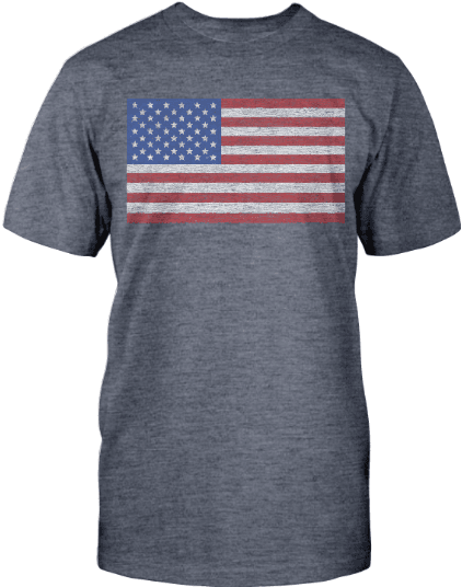 Vintage Full Color American Flag on a Tri-blend tee image