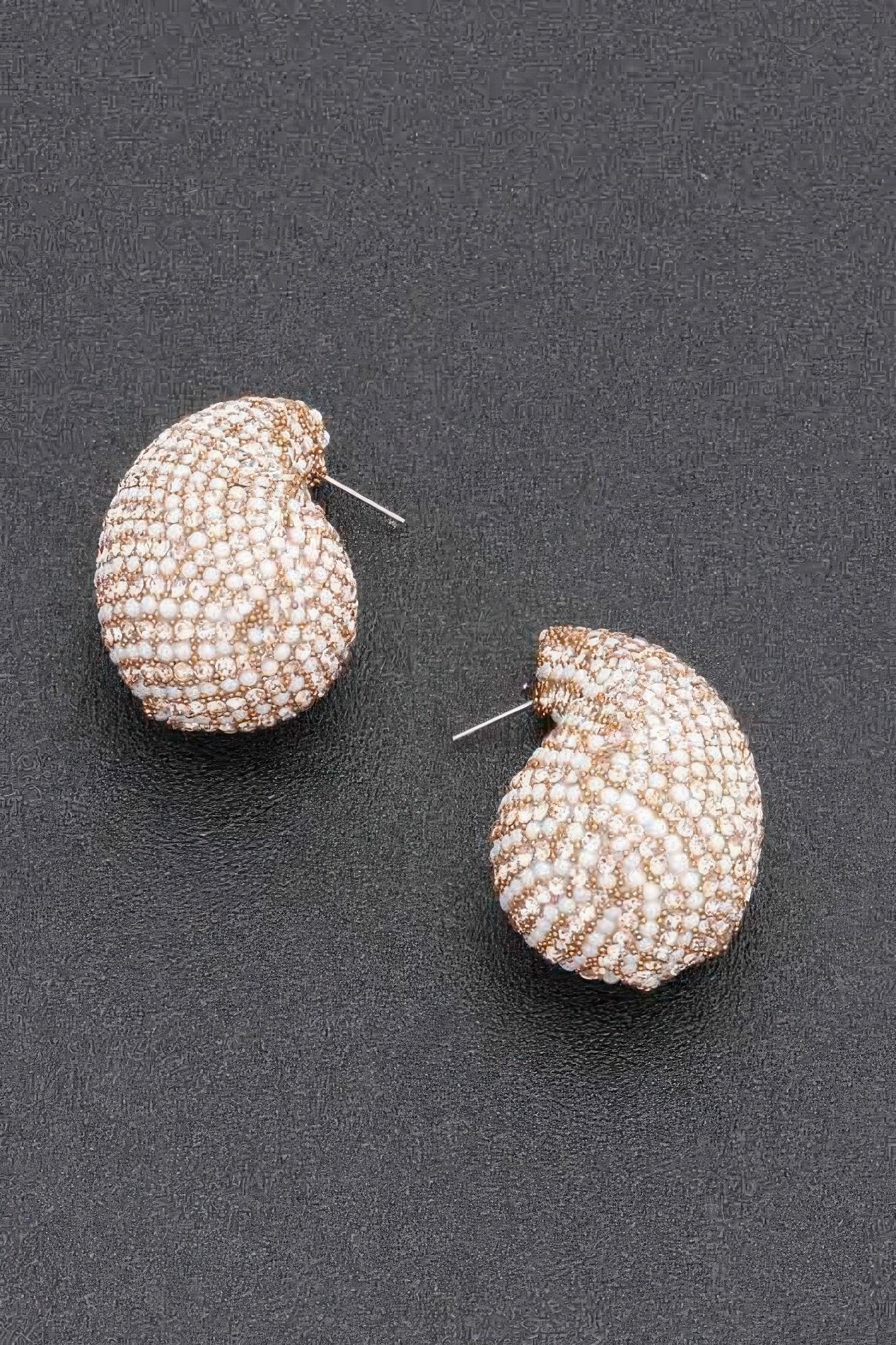 Rhinestone Faux Pearl Metal Earring image