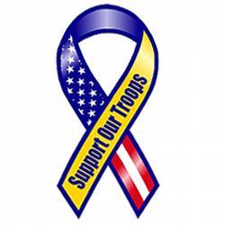 Wholesale Support Our Troops Patriotic 8" Ribbon Magnet - Item#5194 image