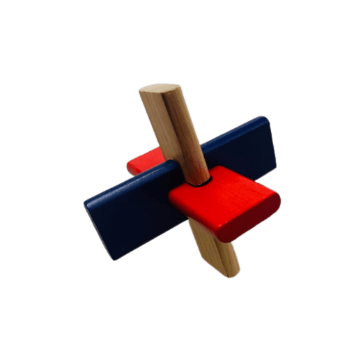 3 Pieces Interlocking Wooden Brain Teaser Puzzle - With Wooden Storage Tray - Item #5930-24489 image