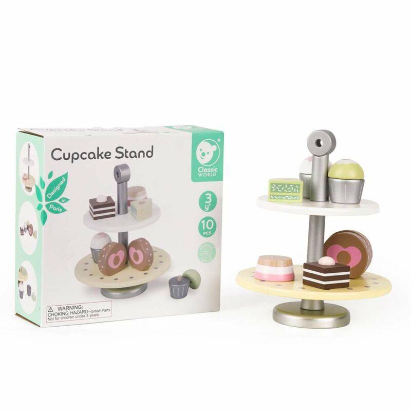Classic World - Pretend & Play - Cupcake Stand - Natural Wood - Item #7405 50514 image