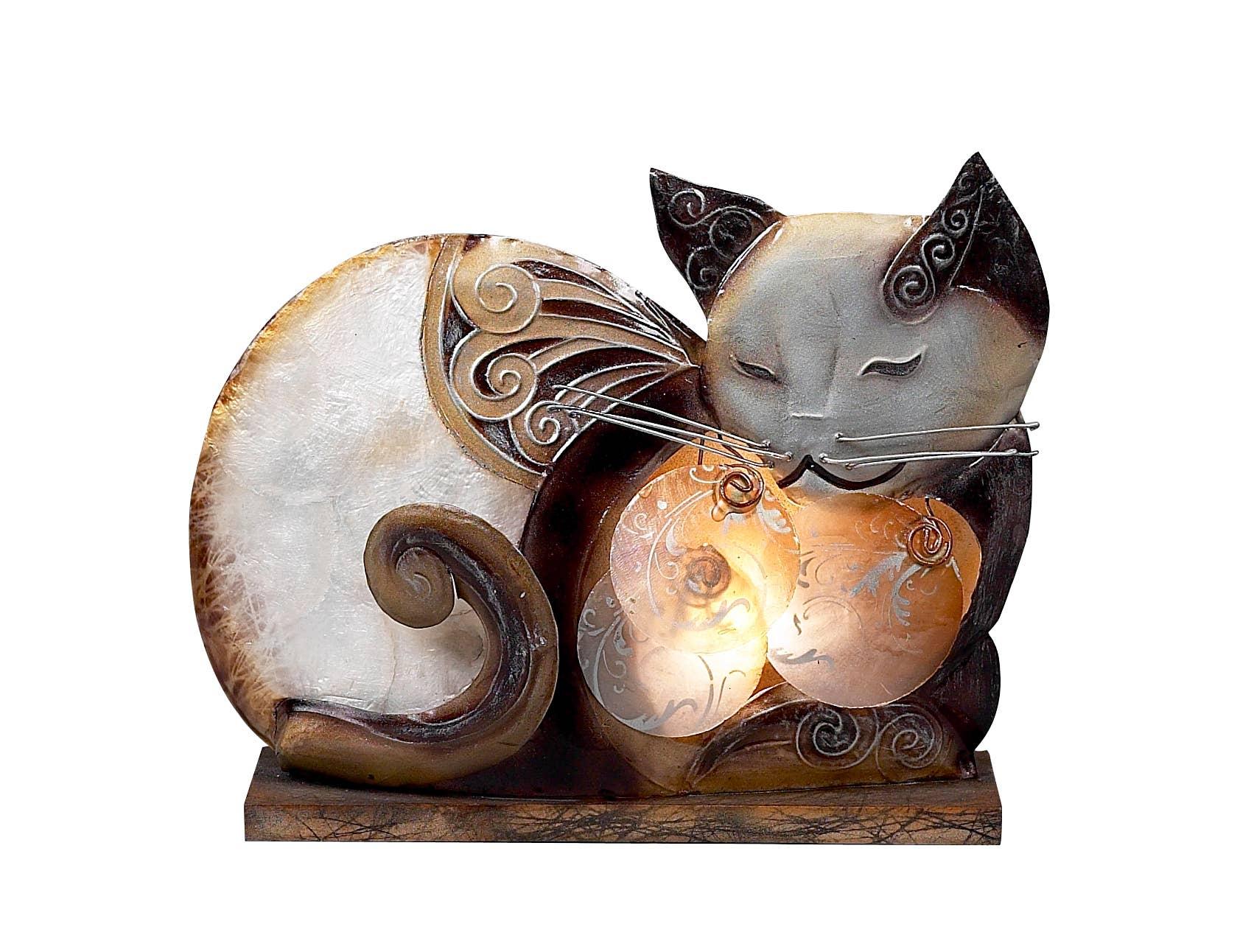 Sleeping Cat Lamp - 9" Tall - Light Bulb Included - Item #7449 14021 image