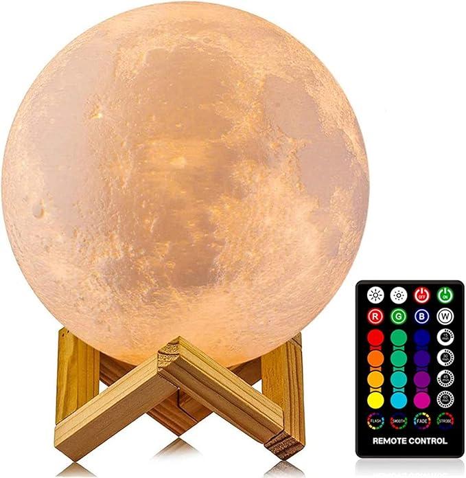 LOGROTATE Moon Lamp - 16 Colors LED - Stand - Remote/Touch Control & Timing - Item #7660 image