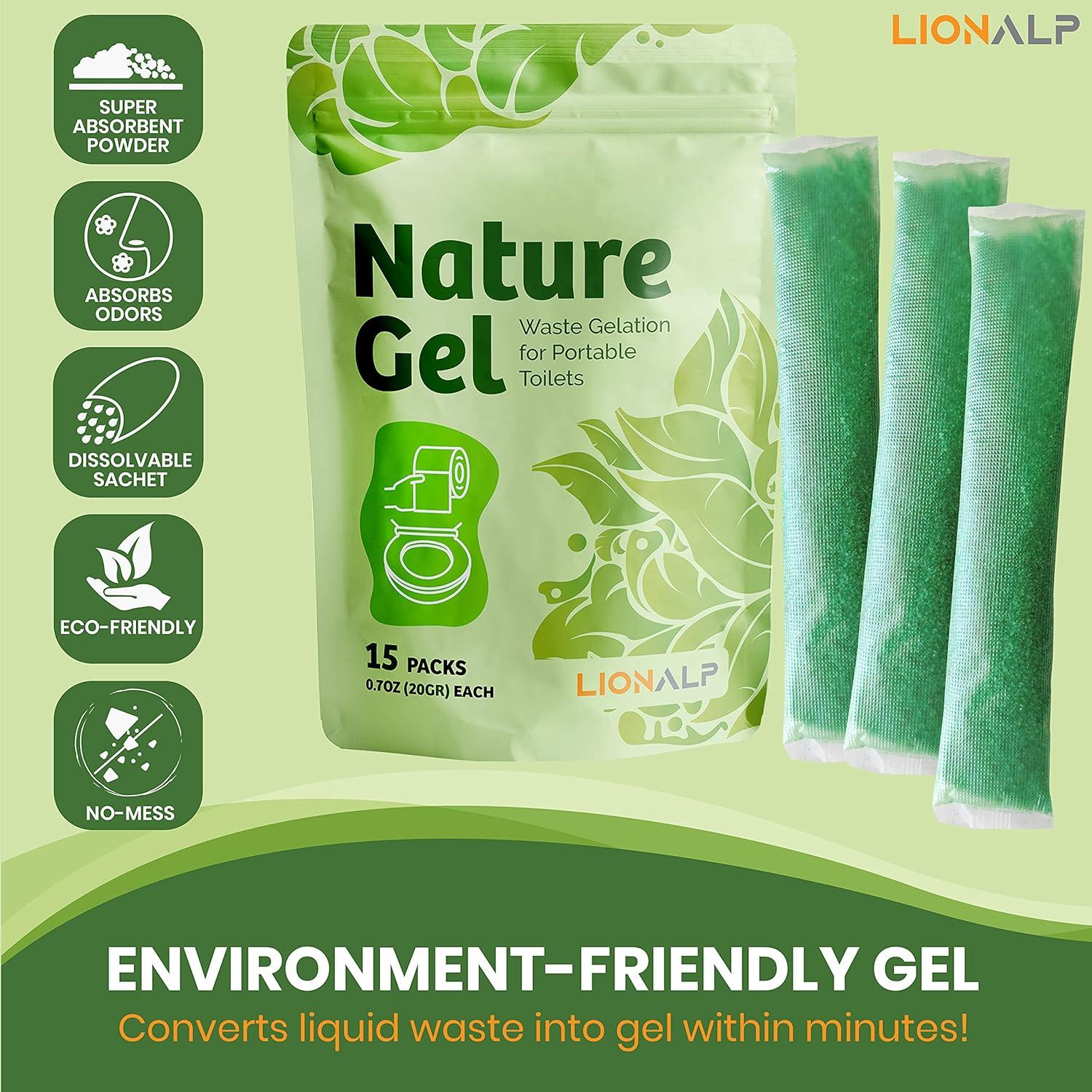 LIONALP 15-Pack Nature Eco-Friendly Gel for Portable Emergency Toilet - Item #8296 image