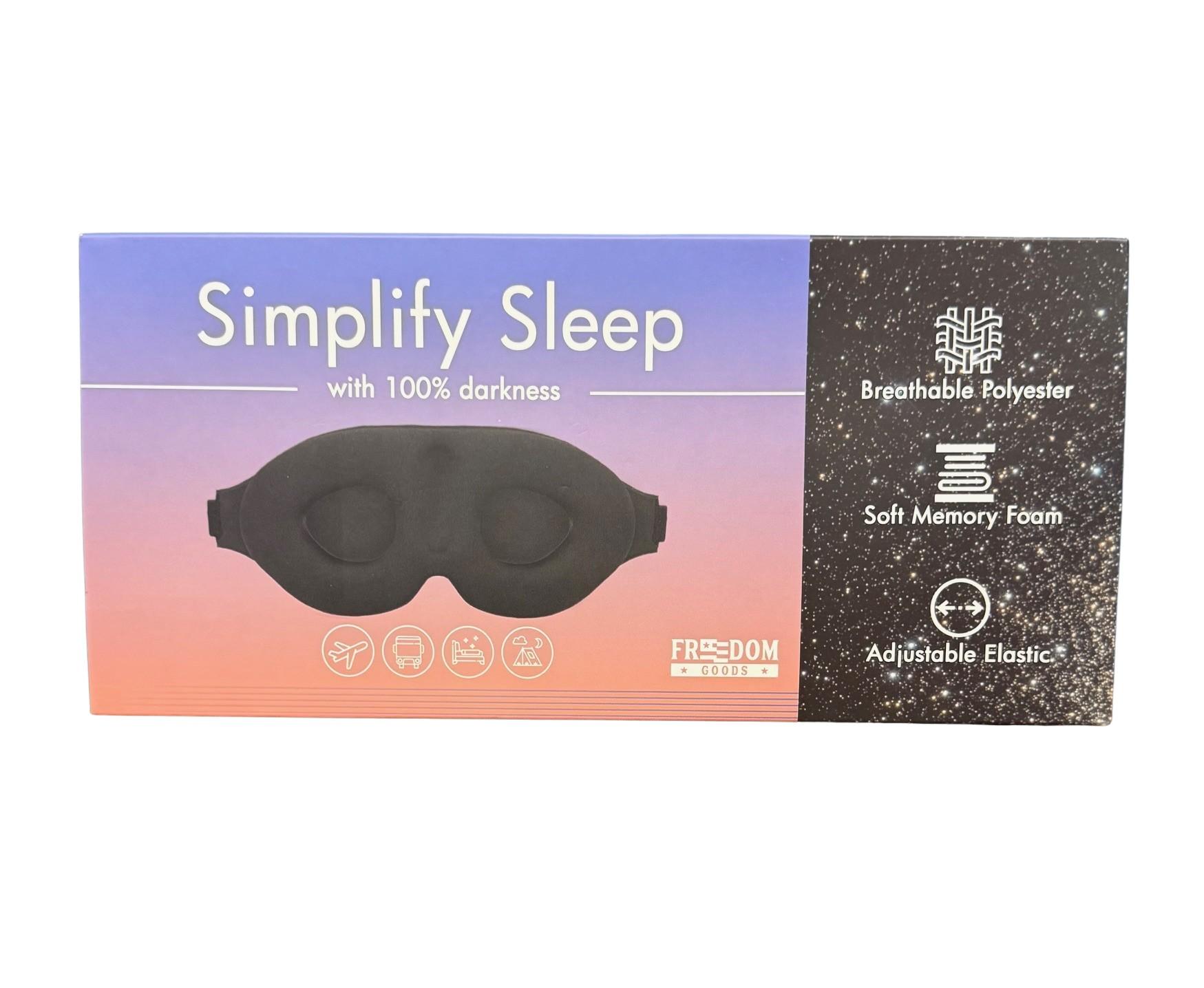 Simplify Sleep 100% Darkness Sleep Mask - Total Blackout - Made by Freedom Goods - Item #8335 image