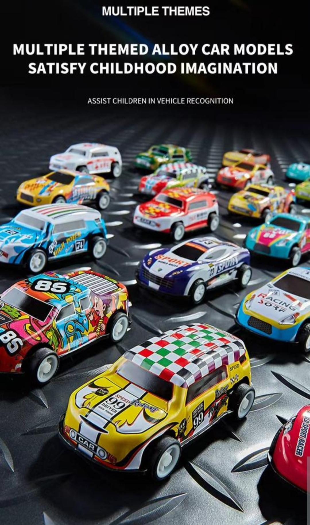 Pull Back Car Toys - Friction Power Alloy Casting Vehicles - Mini Racing Cars - Item #8408 image