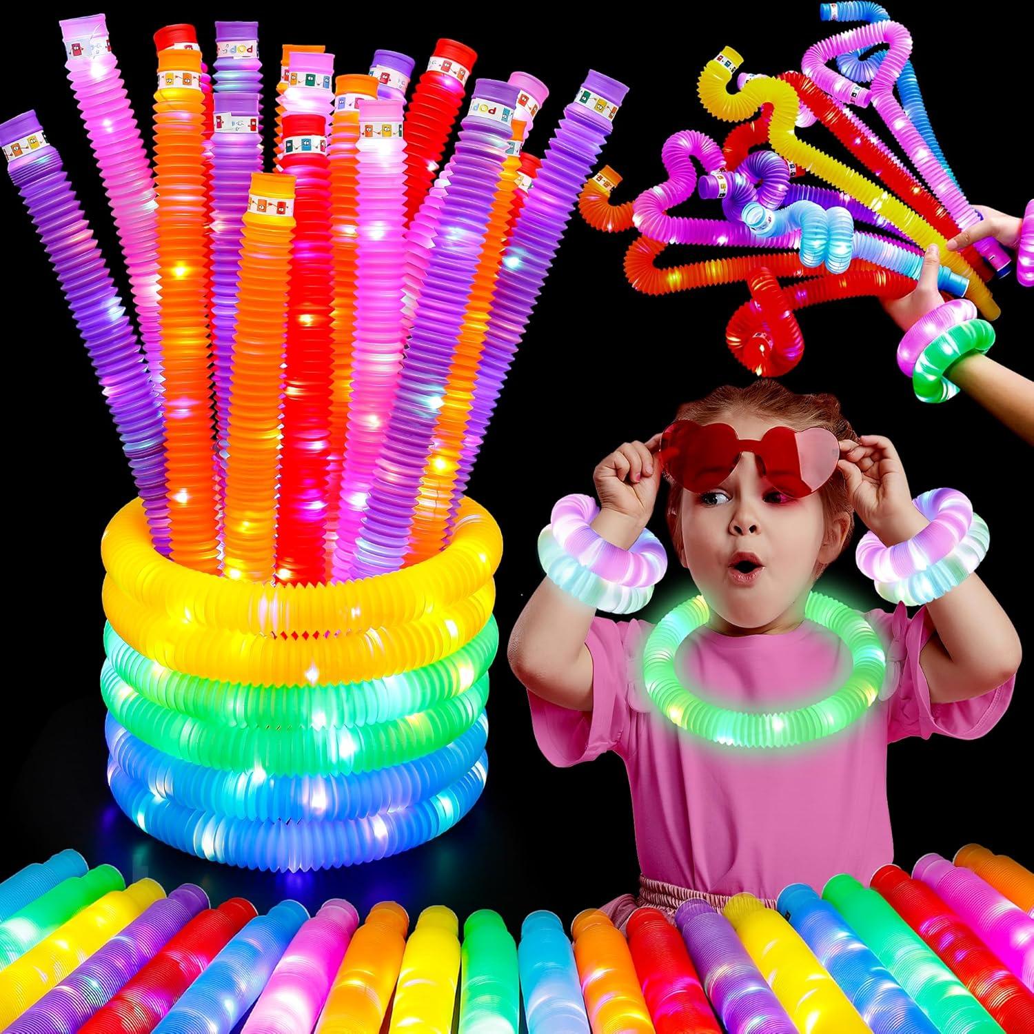 3 Pack Krunch Pop Glow Sticks Party Favors - LED Pop Tubes - 3 Modes - Item #8816 image