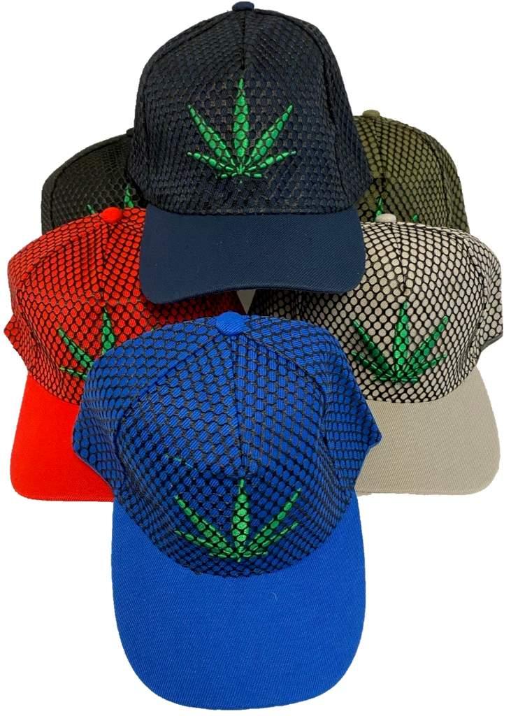 Marijuana Hats/Caps With Net - Assorted image