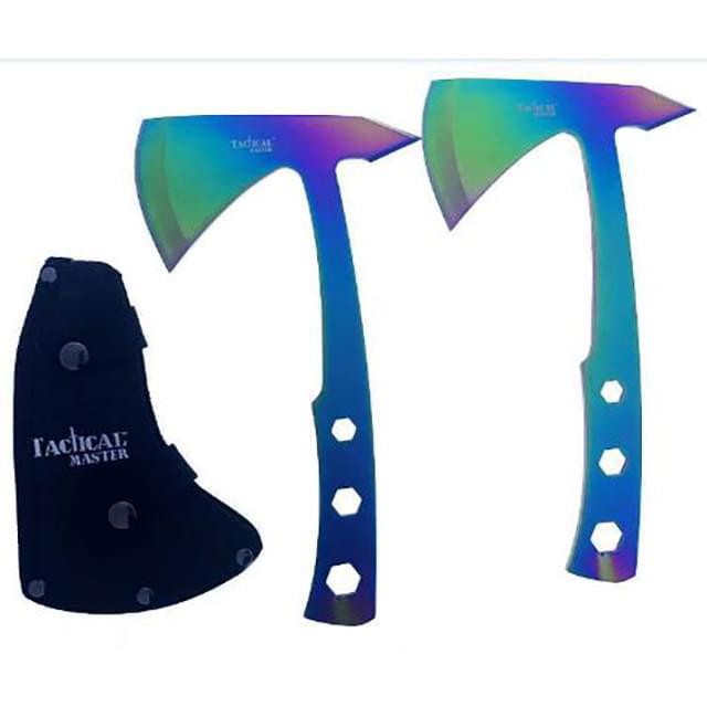 10'' Two-Piece Axe Set With Sheath - Rainbow image