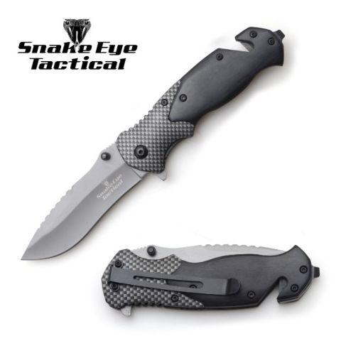 Snake Eye Tactical Spring Assisted Knife - Black image
