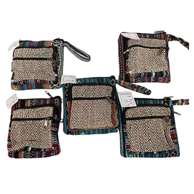 Nepal Handmade Clutch Purses - 3-Zipper Durable Woven Design image