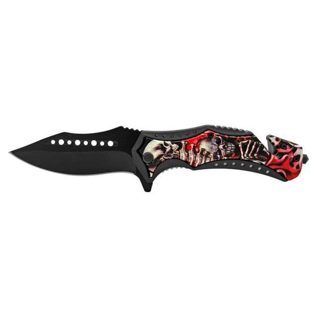 5" Rescue Folding Pocket Knife - Red Skeleton image