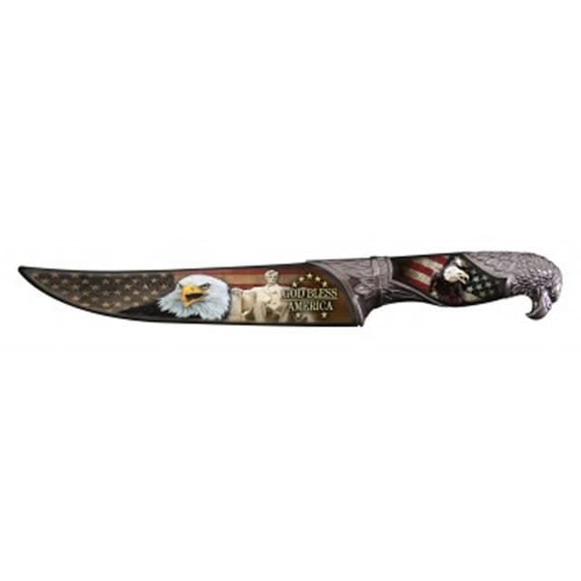 13.5" USA Bald Eagle Hunting Knife With Sheath image