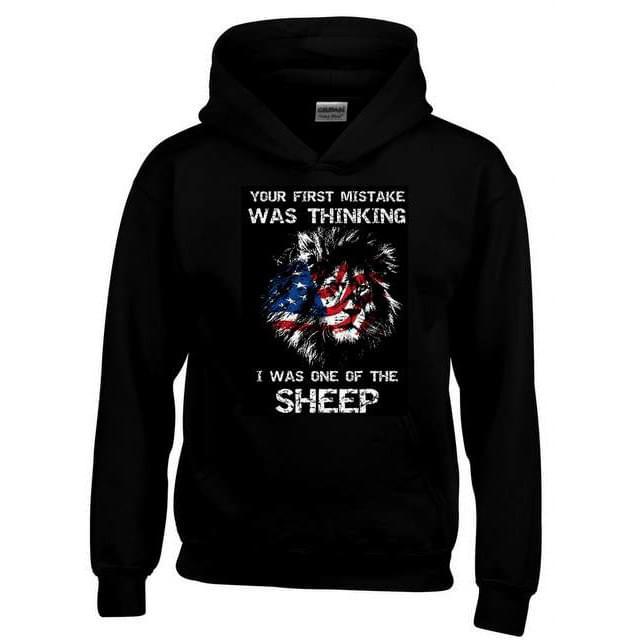 "Your First Mistake Was Thinking I Was One Of The Sheep" Hoodies - Black XXL image