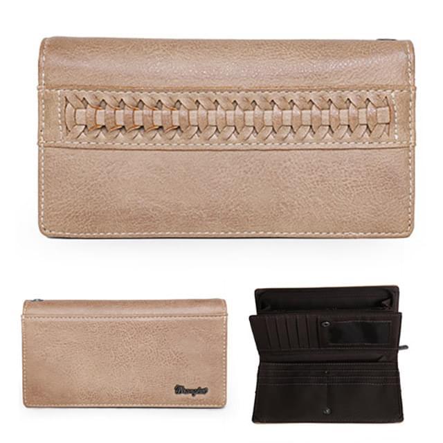 Montana West Wrangler Stitch Accent Wallet/Wristlet - Khaki image