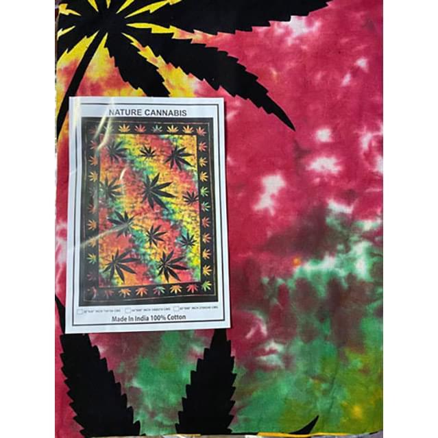 Tie Dye Rasta Marijuana Leaf Tapestries image