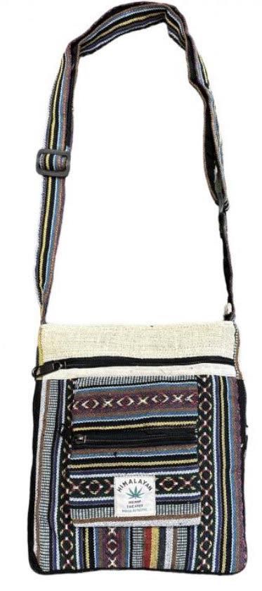Himalayan Hemp Mini File Bags With Front Zipper Pocket - Classic Embroidery image