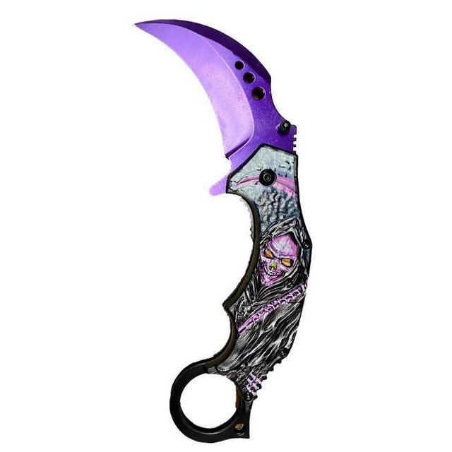 Karambit Tactical Spring-Assisted Knife - Purple image