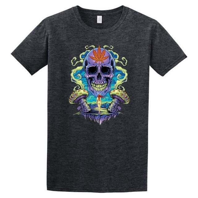 Weed Skull T-Shirts - Dark Heather XXL image