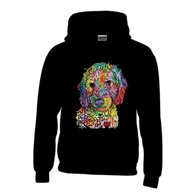 Colorful Poodle Hoodies - Black XXL image