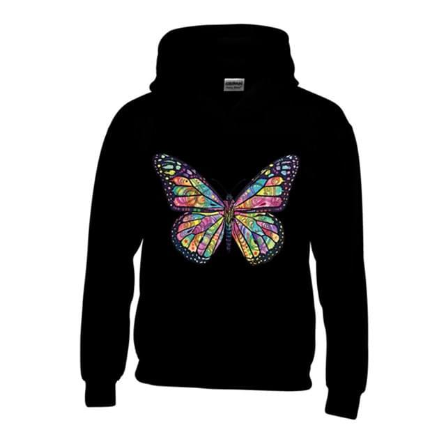 Colorful Butterfly Hoodies - Black M/L/XL image
