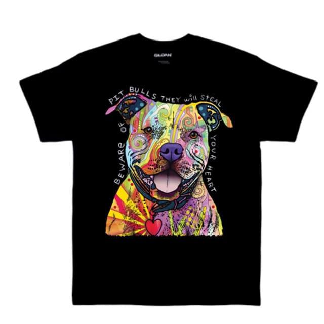 Colorful Pit Bull T-Shirts - Black XXL image