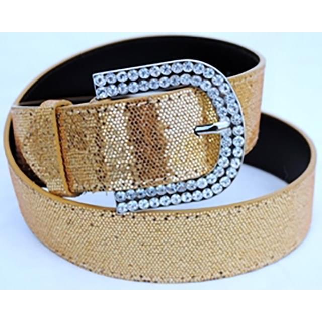Gold Sparkle Belt With Rhinestone Buckle image