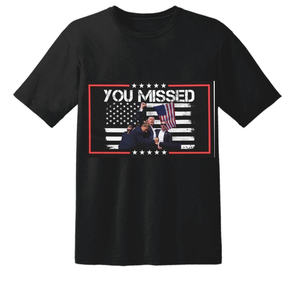 Trump "You Missed" Black T-Shirts XXXL image