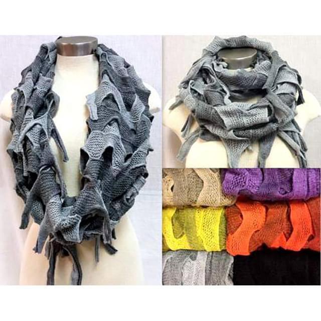 Braided Knit Infinity Scarves - Assorted image