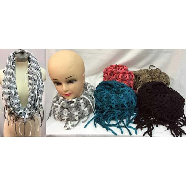 Multicolor Knitted Infinity Scarves - Assorted image
