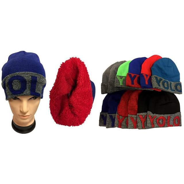 "YOLO" Winter Hats With Plush Lining image