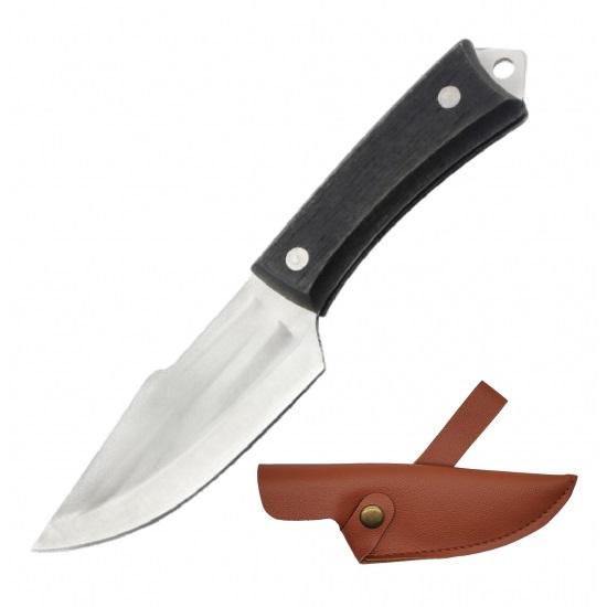 Customizable 8.5" Hunting Knife With Sheath & Belt Loop - Black image