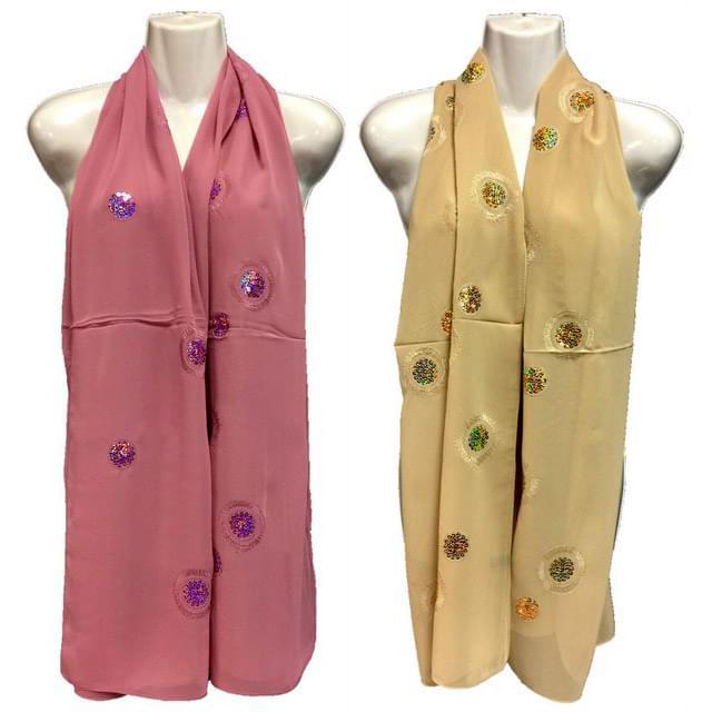 100% Silk Scarves With Glitter - Assorted image