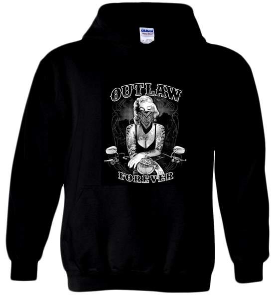 "Outlaw Forever" Biker Lady T-Shirts - Black XXL image