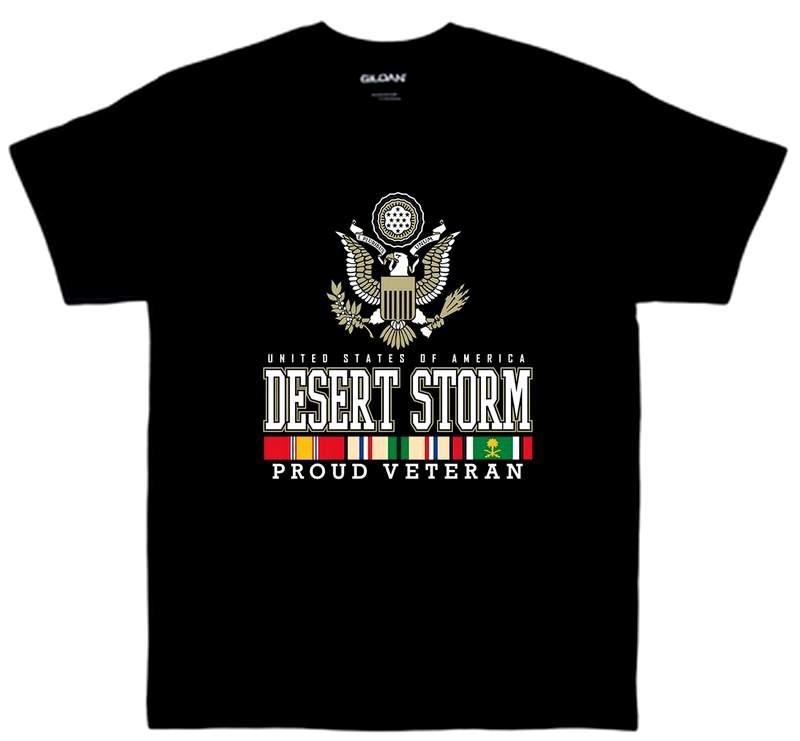 Desert Storm "Proud Veteran" T-Shirts - Black XXXL image