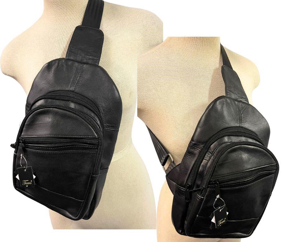 Unisex Genuine Leather Crossbody Sling Bag image
