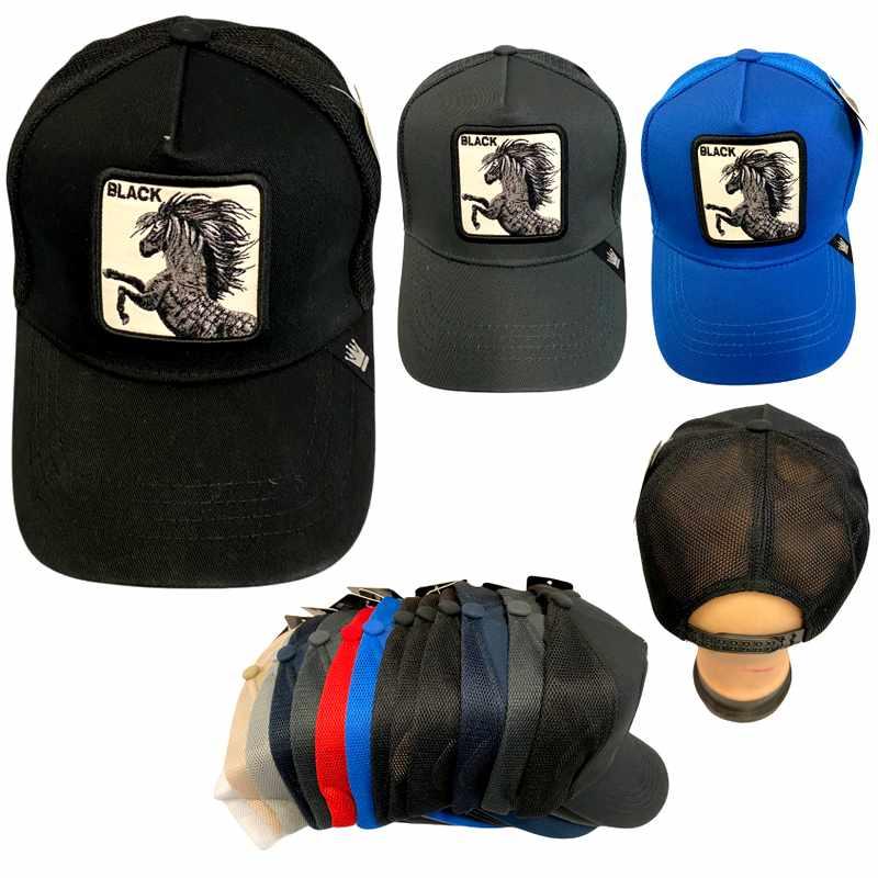 Black Horse Snapback Trucker Hats - Assorted image