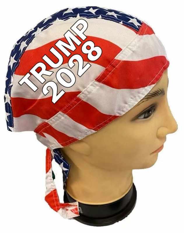 Trump 2028 USA Flag Skull Caps image