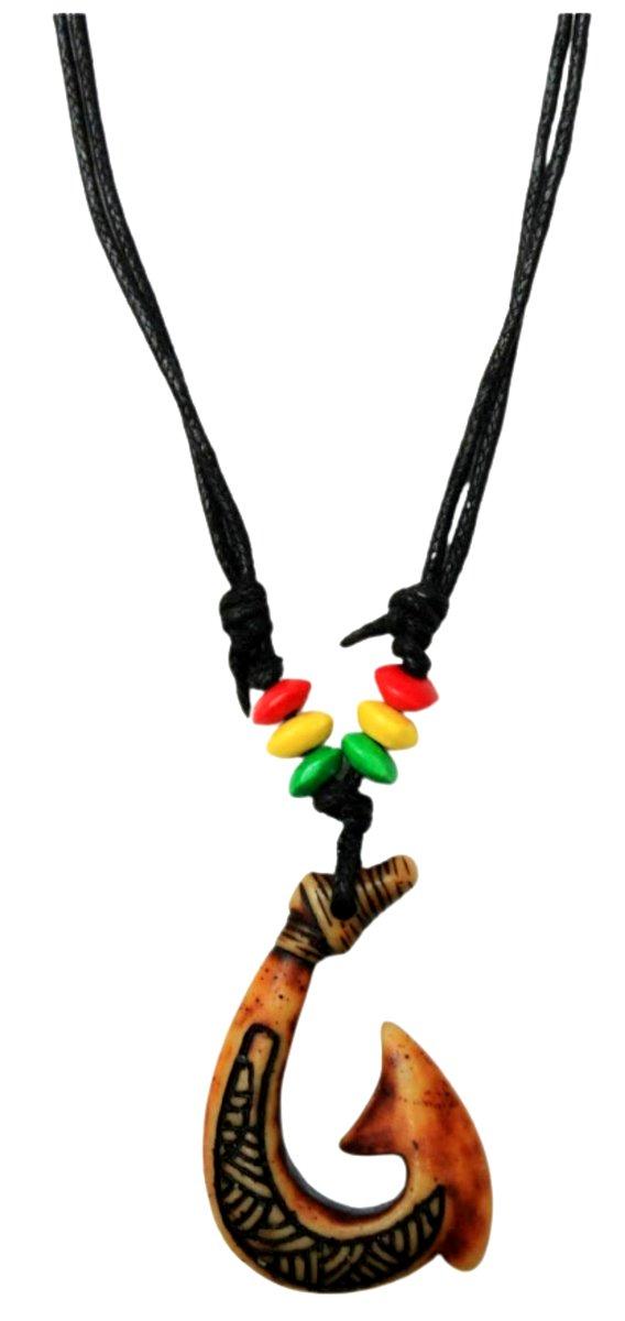 Rasta Beaded Hook Necklaces image