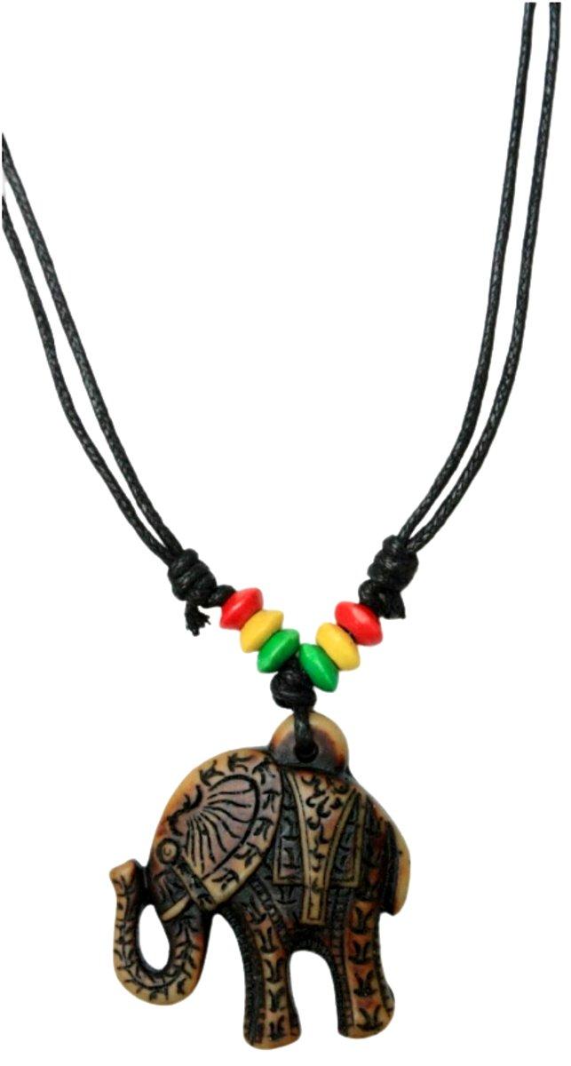Rasta Beaded Elephant Necklaces image