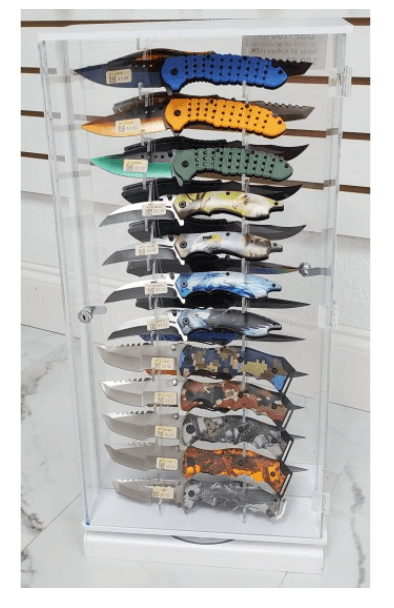 DISPLAY 2 SIDED, HOLDS 24 PCS Knives W/LED Light image