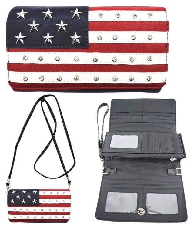 USA Flag Stars & Stripes Western Crossbody Purse image
