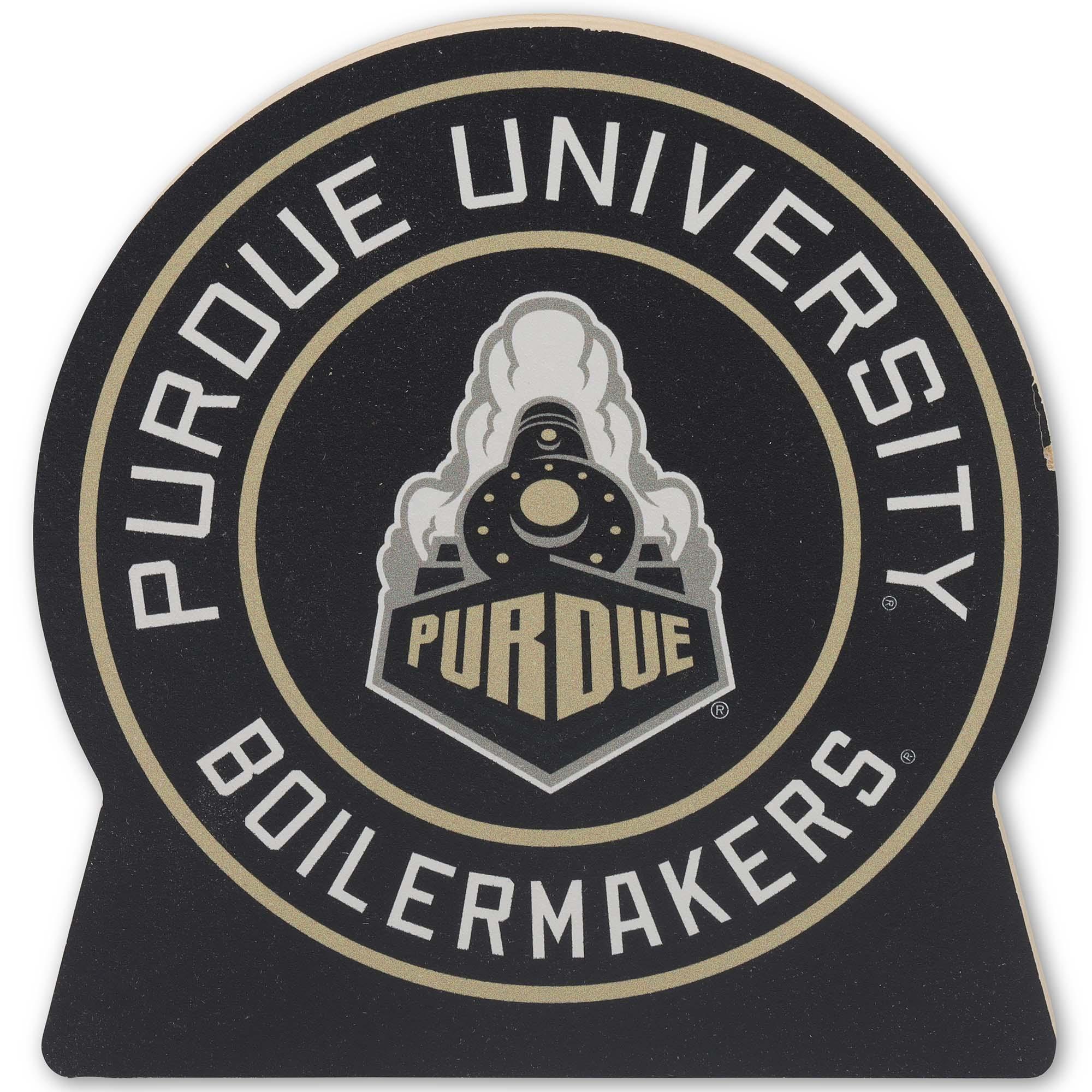 Purdue University Boilermakers Badge Chunky Wood Decor